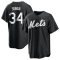 Blackjersey NY.Mets #34 Kodai Senga Player Black Home Game Stitched Jerseys