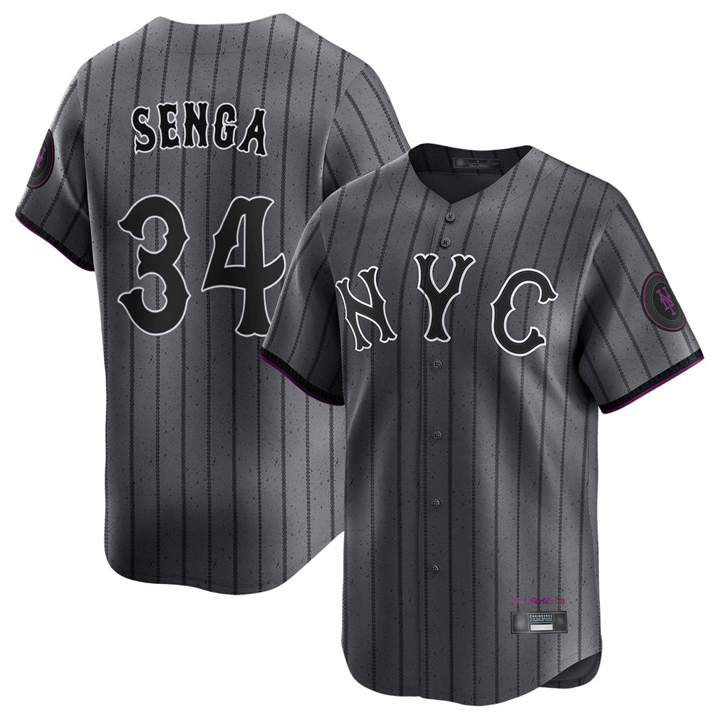Blackjersey NY.Mets #34 Kodai Senga Player Gray City Connect Limited Stitched Jerseys
