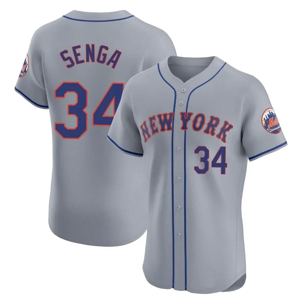 Blackjersey NY.Mets #34 Kodai Senga Player Gray Road Limited Elite Home Stitched Jerseys
