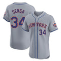 Blackjersey NY.Mets #34 Kodai Senga Player Gray Road Limited Elite Home Stitched Jerseys