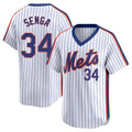 Blackjersey NY.Mets #34 Kodai Senga Player White Cooperstown Collection T-shirt Game Stitched Jerseys