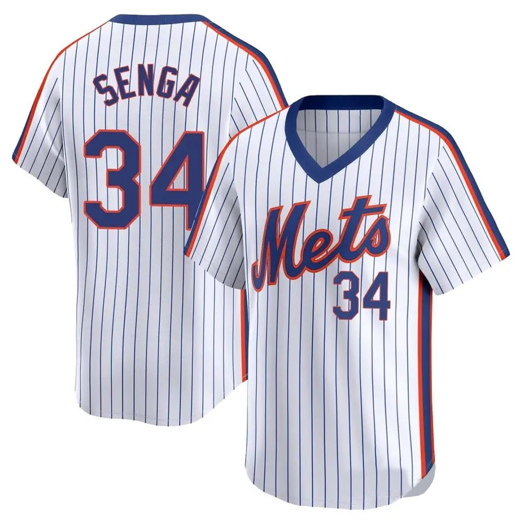 Blackjersey NY.Mets #34 Kodai Senga Player White Cooperstown Collection T-shirt Game Stitched Jerseys