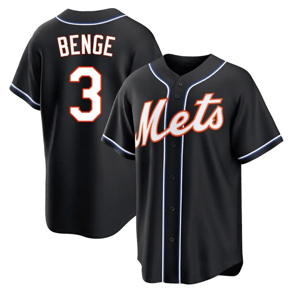 Blackjersey NY.Mets #3 Carson Benge Player Black Fashion Out Game Stitched Jerseys