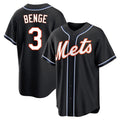 Blackjersey NY.Mets #3 Carson Benge Player Black Fashion Out Game Stitched Jerseys