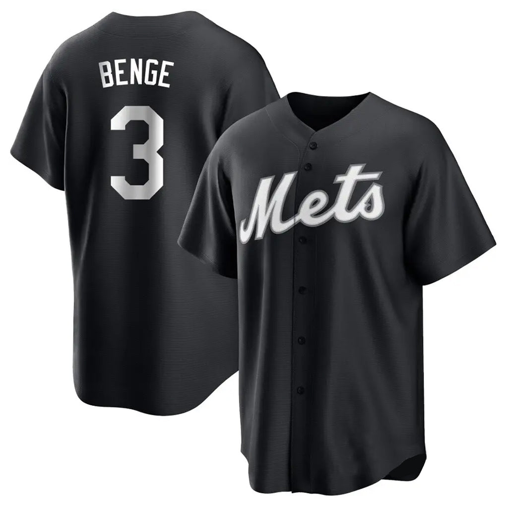 Blackjersey NY.Mets #3 Carson Benge Player Black Home Game Stitched Jerseys