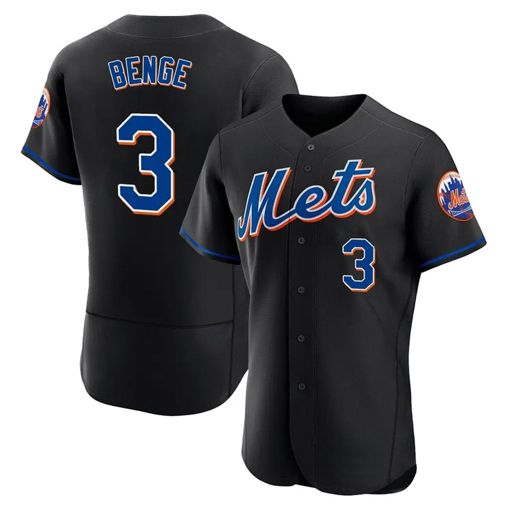 Blackjersey NY.Mets #3 Carson Benge Player Black Replica Home Limited Elite Stitched Jerseys
