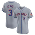 Blackjersey NY.Mets #3 Carson Benge Player Gray Road Limited Elite Home Stitched Jerseys