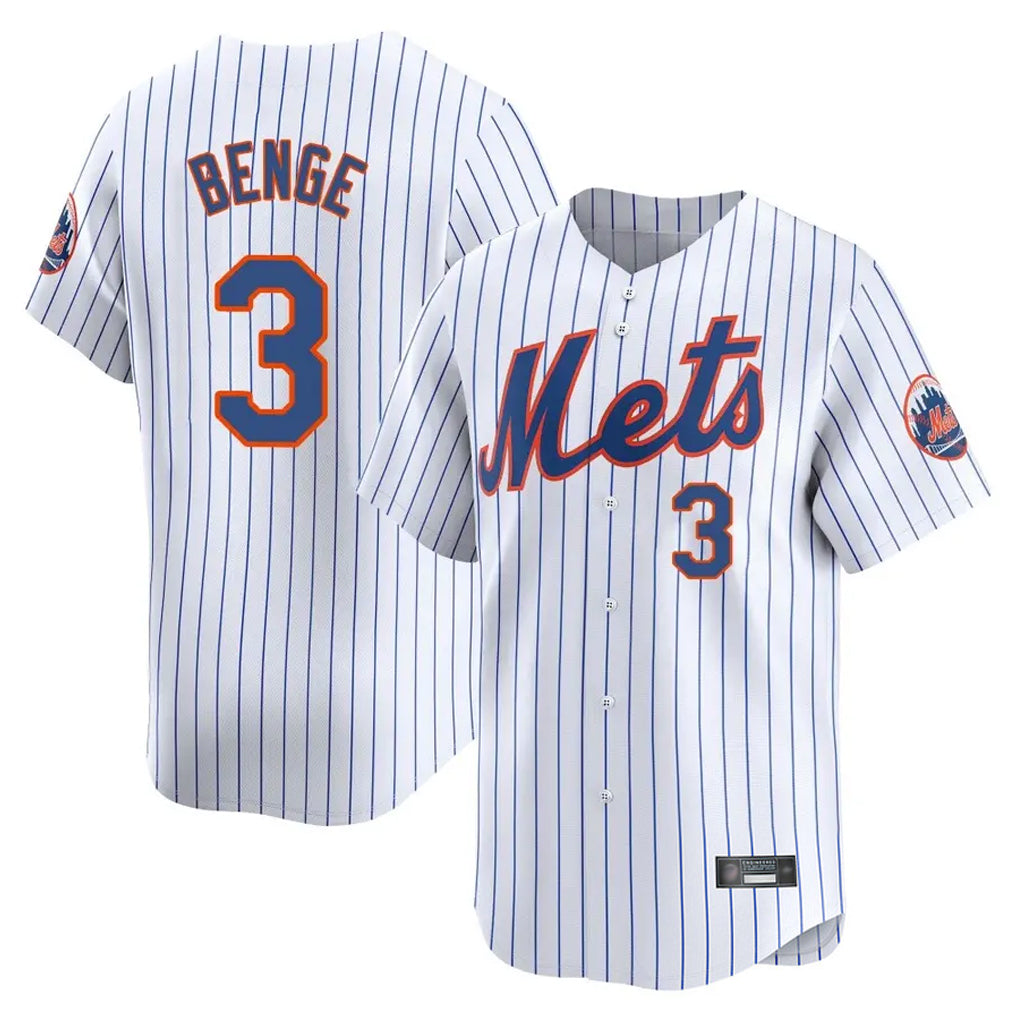 Blackjersey NY.Mets #3 Carson Benge Player White Home Replica Stitched Jerseys