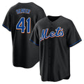 Blackjersey NY.Mets #41 Tom Seaver Player Black Replica Home Game Stitched Jerseys