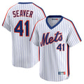 Blackjersey NY.Mets #41 Tom Seaver Player White Cooperstown Collection T-shirt Game Stitched Jerseys
