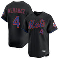 Blackjersey NY.Mets #4 Francisco Alvarez Player Black Alternate Home Limited Stitched Jerseys