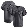 Blackjersey NY.Mets #4 Francisco Alvarez Player Gray City Connect Limited Stitched Jerseys
