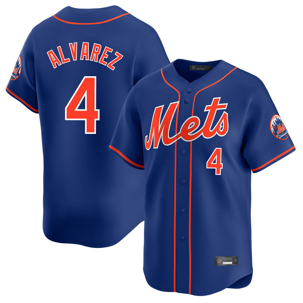 Blackjersey NY.Mets #4 Francisco Alvarez Player Royal Home Limited Stitched Jerseys
