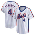 Blackjersey NY.Mets #4 Francisco Alvarez Player White Cooperstown Collection T-shirt Game Stitched Jerseys