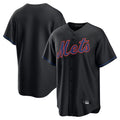 Blackjersey NY.Mets Blank Player Black Alternate Home Game Stitched Jerseys