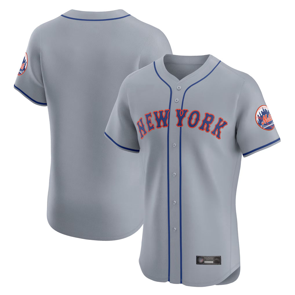 Blackjersey NY.Mets Blank Player Gray Road Limited Elite Home Stitched Jerseys