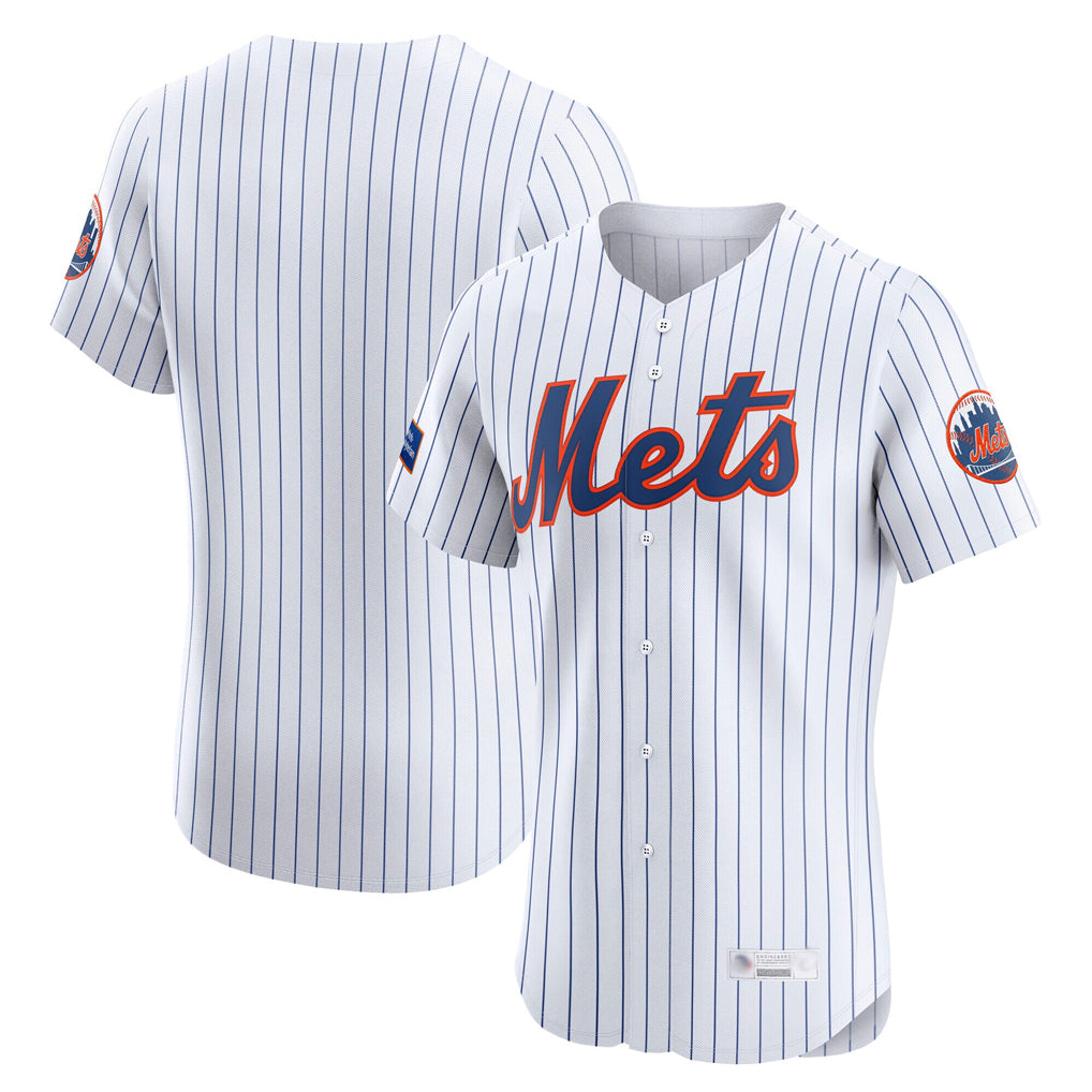 Blackjersey NY.Mets Blank Player White Home Limited Elite Stitched Jerseys
