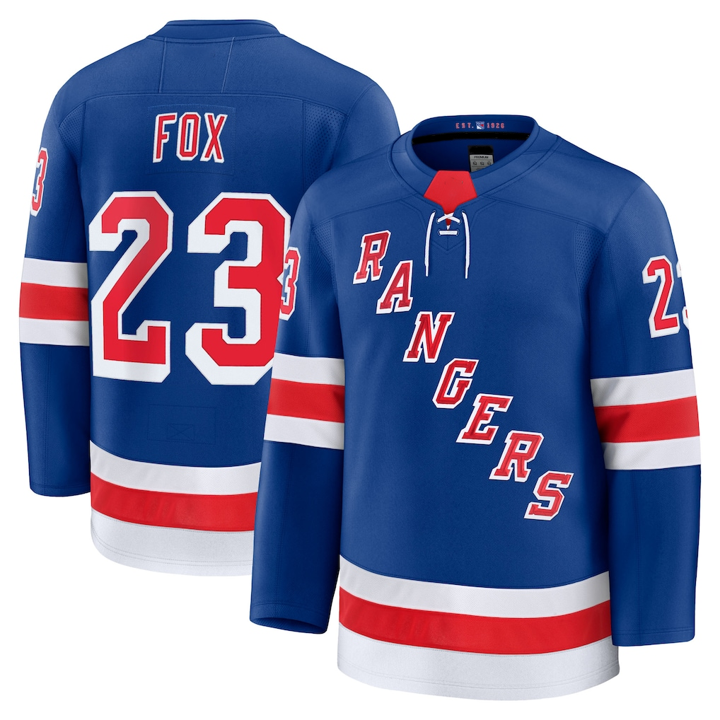 Blackjersey NY.Rangers #23 Adam Fox Blue Home Premium Jerseys