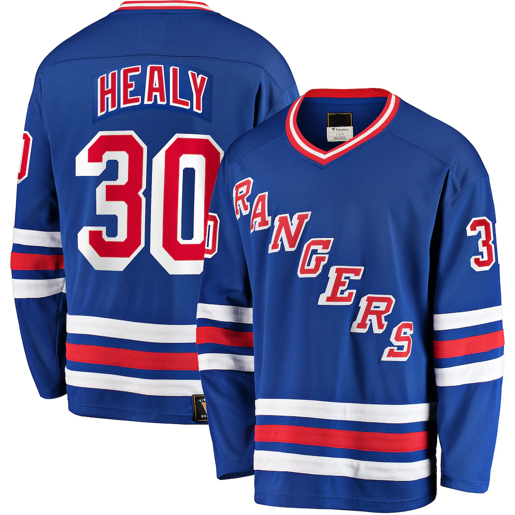 Blackjersey NY.Rangers #30 Glenn Healy Blue Premier Breakaway Retired Player Jerseys