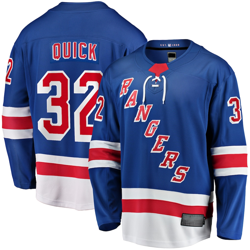 Blackjersey NY.Rangers #32 Jonathan Quick Blue Home Breakaway Jerseys