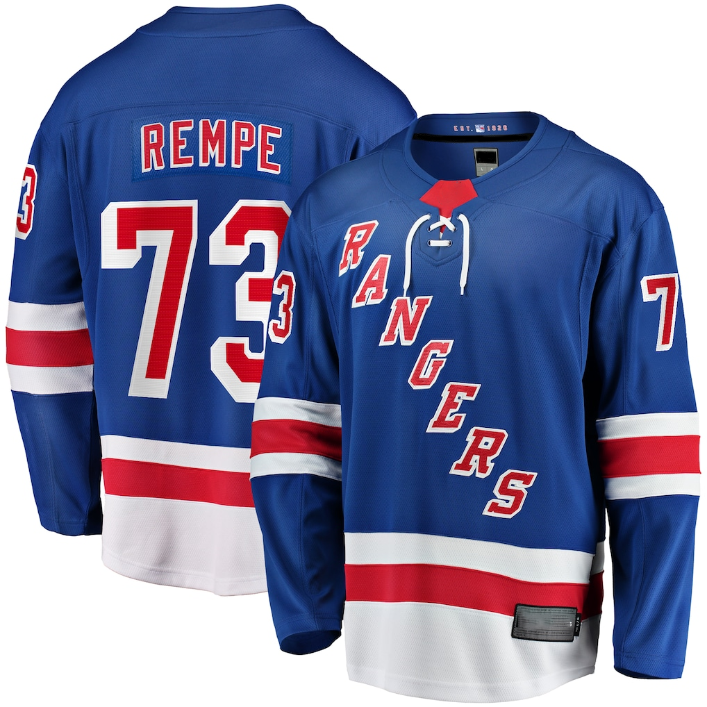 Blackjersey NY.Rangers #73 Matt Rempe Blue Home Breakaway Jerseys