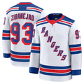 Blackjersey NY.Rangers #93 Mika Zibanejad White Away Premium Jerseys