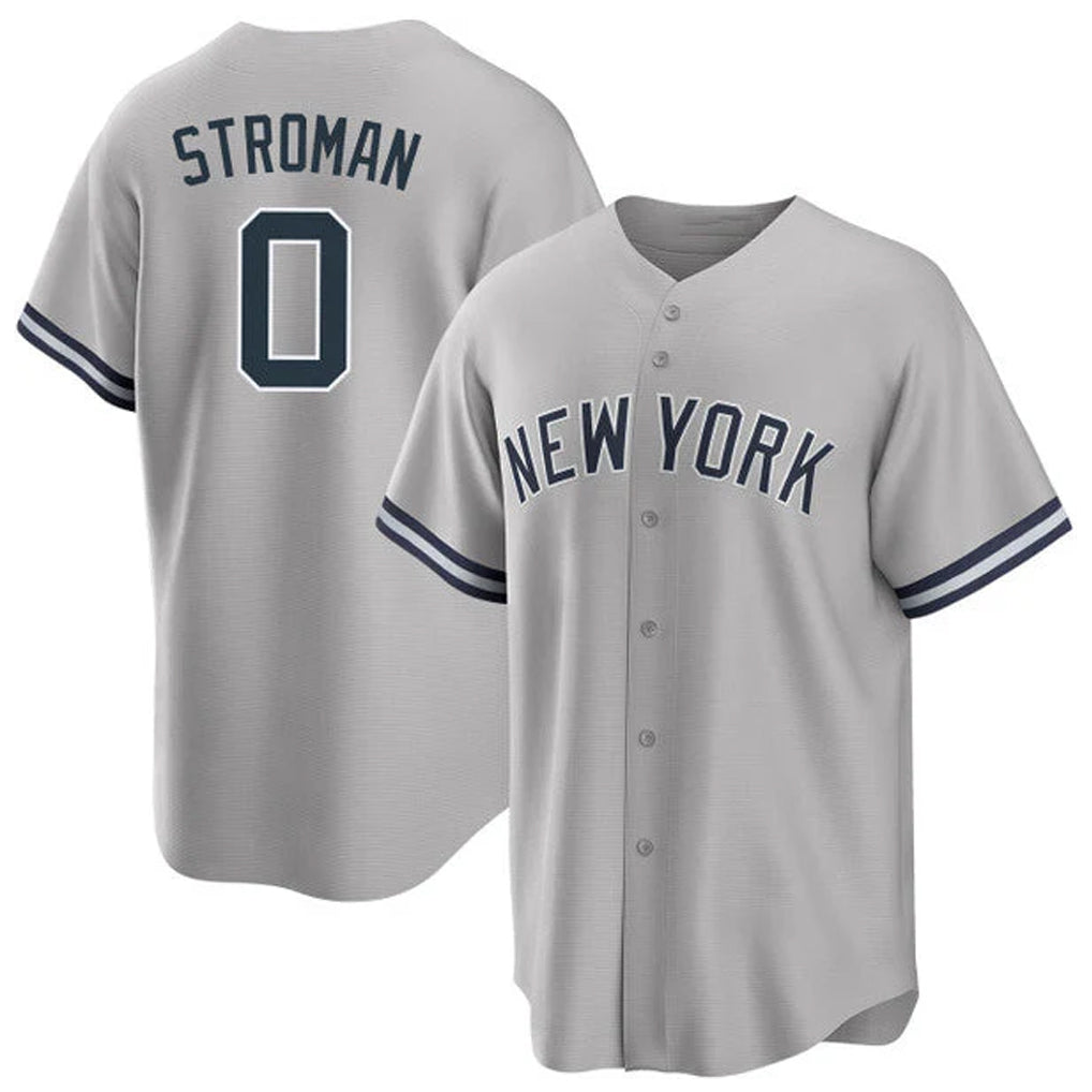 Blackjersey NY.Yankees #0 Marcus Stroman Player Gray Road Game Stitched Jerseys