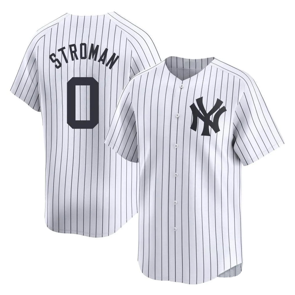 Blackjersey NY.Yankees #0 Marcus Stroman Player White Limited Home Stitched Jerseys