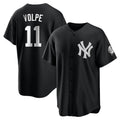 Blackjersey NY.Yankees #11 Anthony Volpe Player Black Game Stitched Jerseys