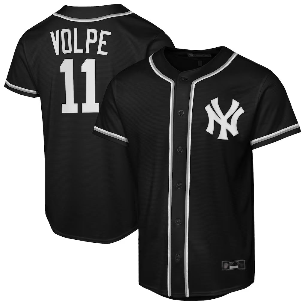 Blackjersey NY.Yankees #11 Anthony Volpe Player Black Out Game Stitched Jerseys