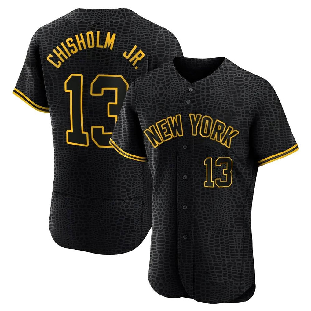 Blackjersey NY.Yankees #13 Jazz Chisholm Jr Player Black Snake Skin City Limited ELite Home Stitched Jerseys£©