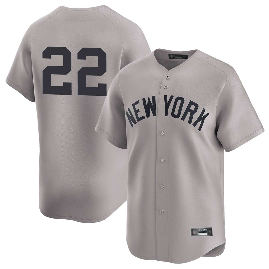 Blackjersey NY.Yankees #22 Ben Rice Player Gray Limited Stitched Jerseys