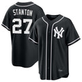 Blackjersey NY.Yankees #27 Giancarlo Stanton Player Black Out Game Home Stitched Jerseys