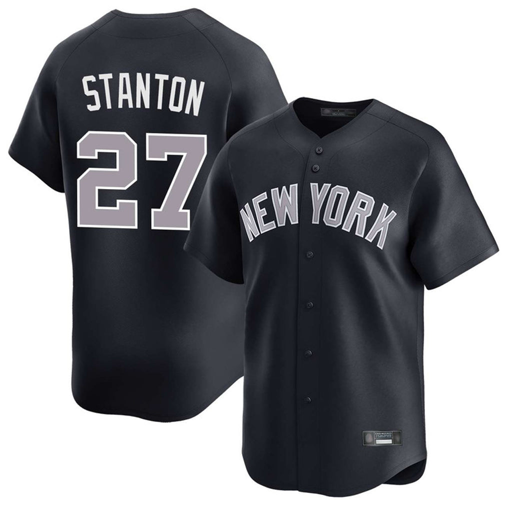 Blackjersey NY.Yankees #27 Giancarlo Stanton Player Navy Limited Game Stitched Jerseys
