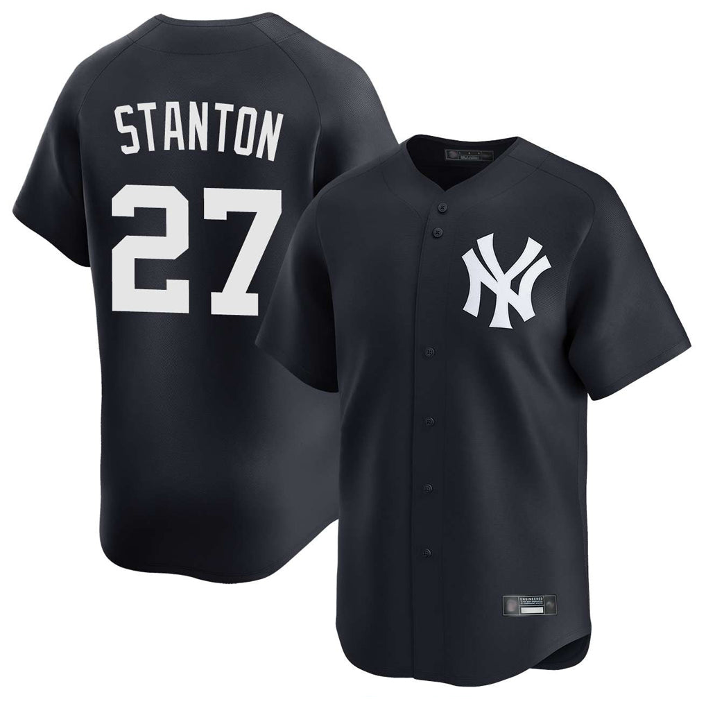 Blackjersey NY.Yankees #27 Giancarlo Stanton Player Navy Limited Home Stitched Jerseys