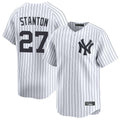 Blackjersey NY.Yankees #27 Giancarlo Stanton Player White Limited Home Stitched Jerseys