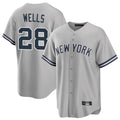 Blackjersey NY.Yankees #28 Austin Wells Player Gray Road Game Stitched Jerseys