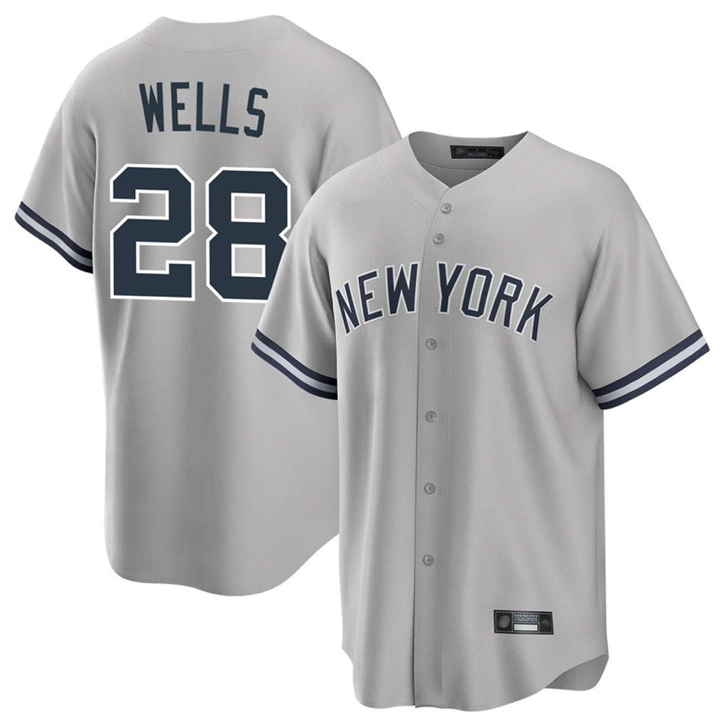 Blackjersey NY.Yankees #28 Austin Wells Player Gray Road Game Stitched Jerseys