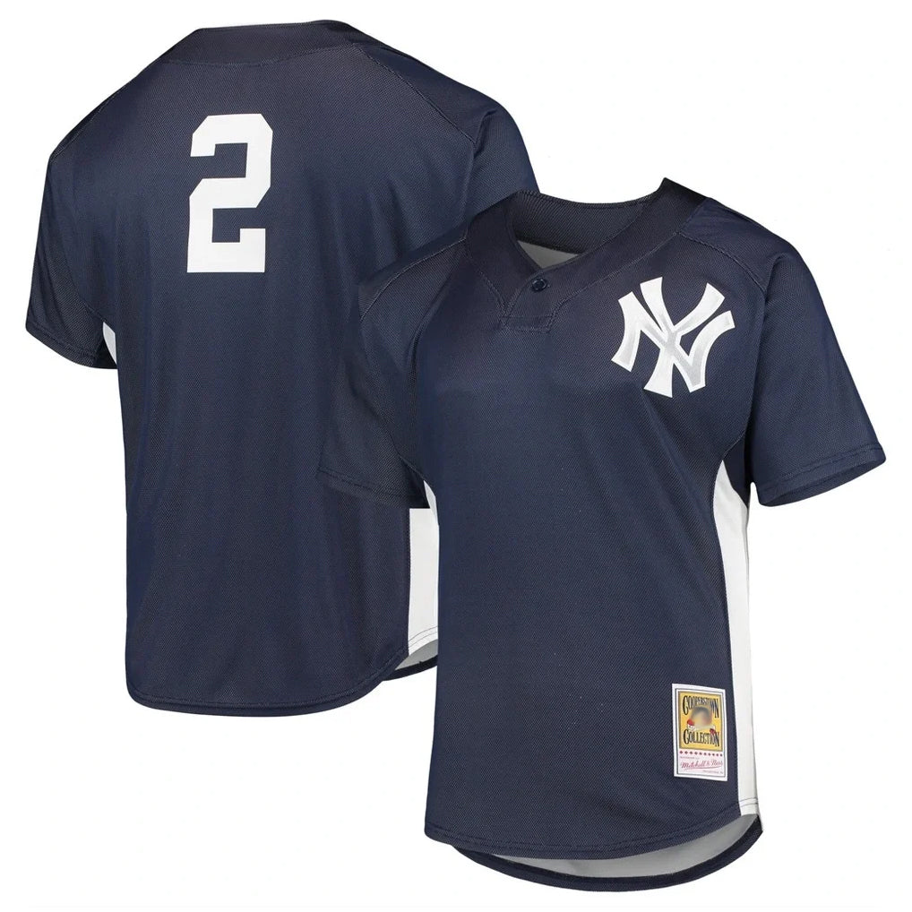 Blackjersey NY.Yankees #2 Derek Jeter Player Navy Mitchell & Ness Limited Stitched Jerseys