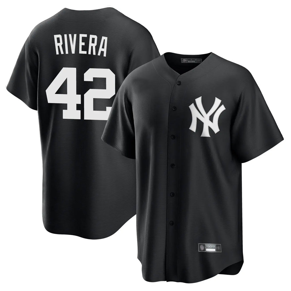 Blackjersey NY.Yankees #42 Mariano Rivera Player Black Game Stitched Jerseys