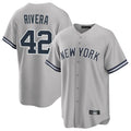 Blackjersey NY.Yankees #42 Mariano Rivera Player Gray Road Game Stitched Jerseys