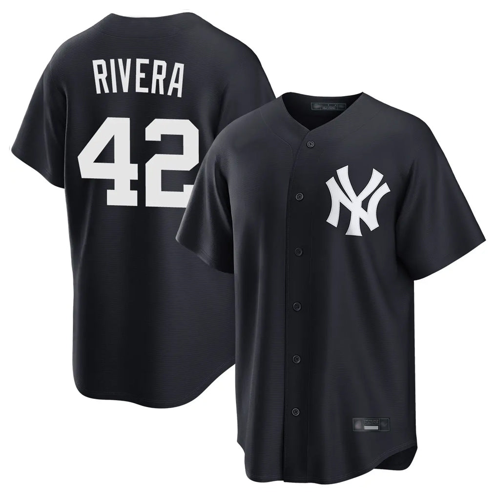 Blackjersey NY.Yankees #42 Mariano Rivera Player Navy Game Home Stitched Jerseys