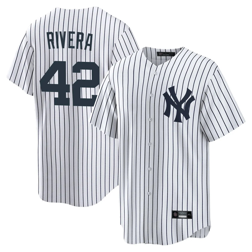 Blackjersey NY.Yankees #42 Mariano Rivera Player White Game Home Stitched Jerseys