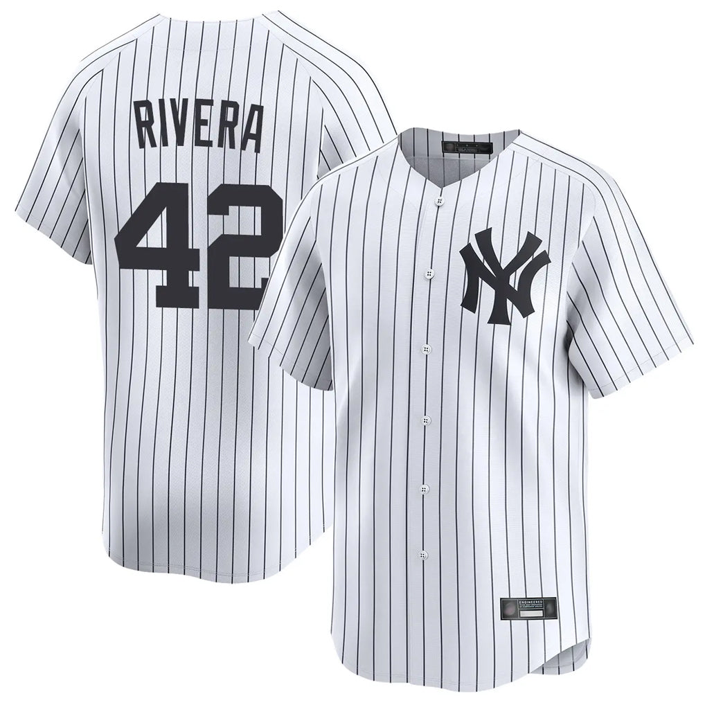 Blackjersey NY.Yankees #42 Mariano Rivera Player White Limited Home Stitched Jerseys
