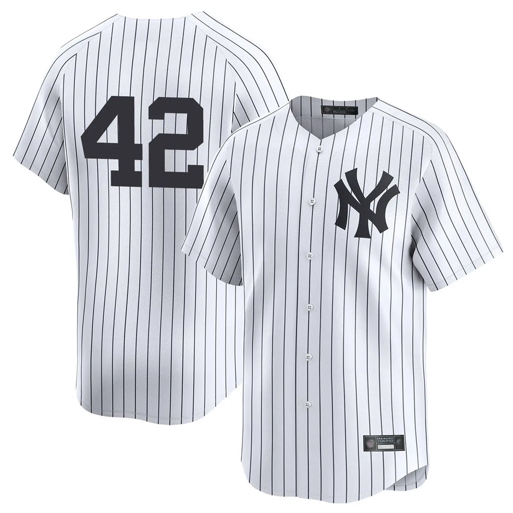 Blackjersey NY.Yankees #42 Mariano Rivera Player White Limited Stitched Jerseys