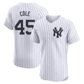 Blackjersey NY.Yankees #45 Gerrit Cole Player White Limited Elite Home Stitched Jerseys