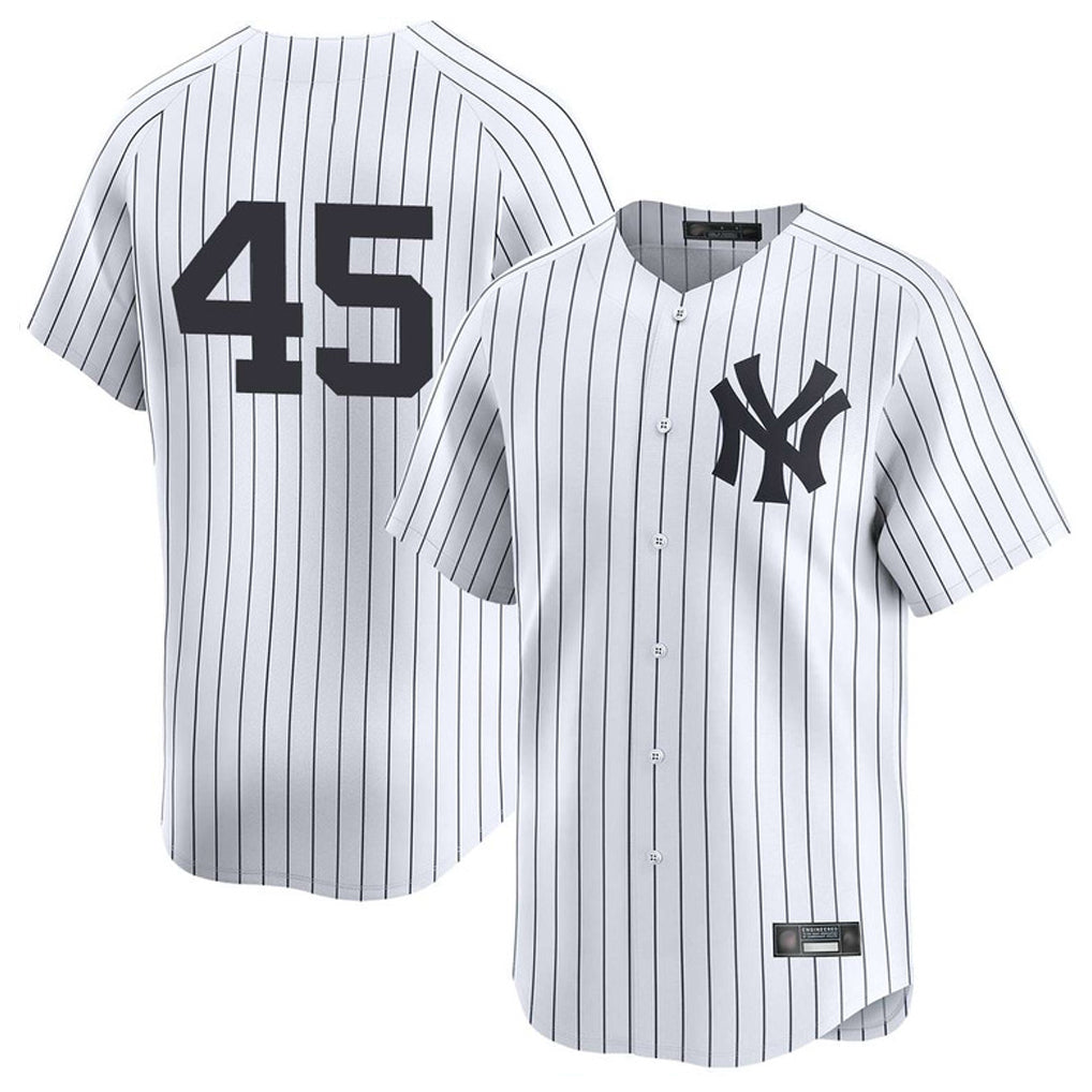 Blackjersey NY.Yankees #45 Gerrit Cole Player White Limited Home Stitched Jerseys