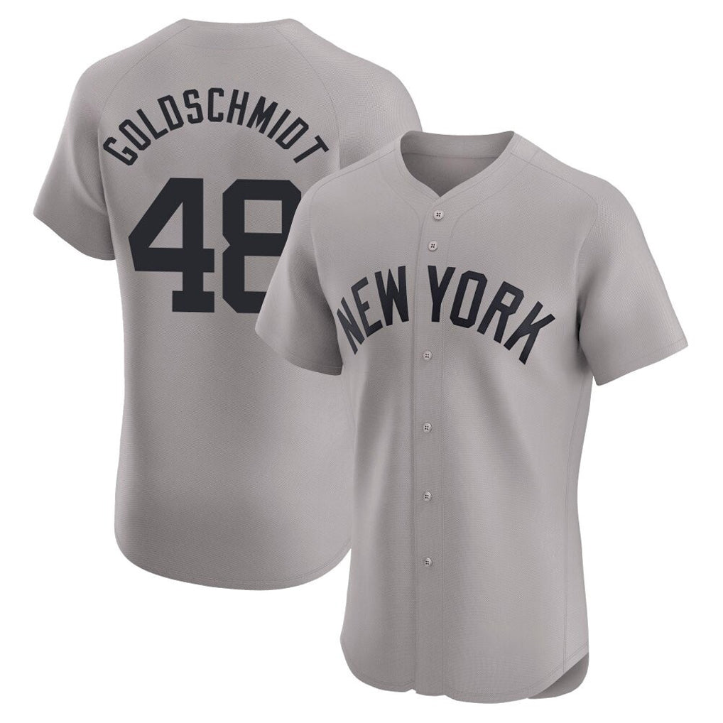 Blackjersey NY.Yankees #48 Paul Goldschmidt Player Gray Limited Elite Home Stitched Jerseys