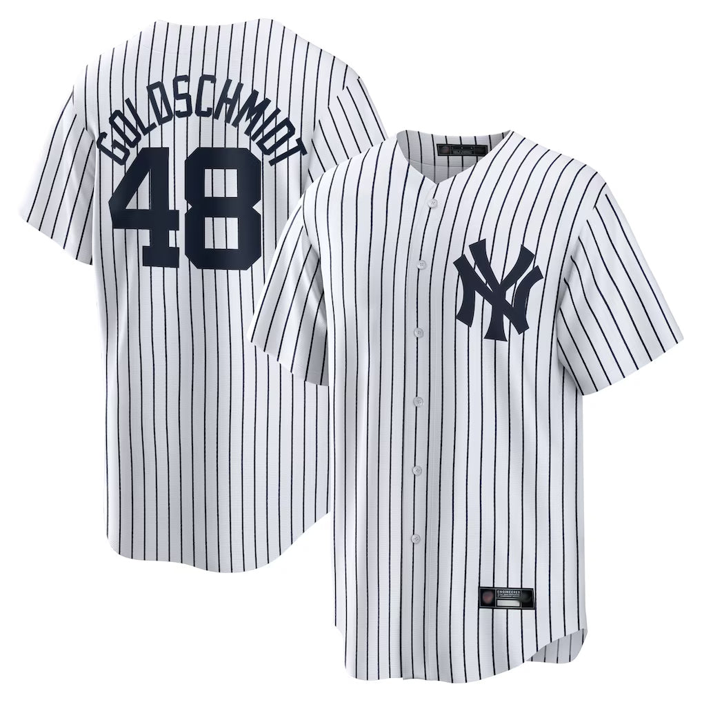 Blackjersey NY.Yankees #48 Paul Goldschmidt Player White Game Home Stitched Jerseys
