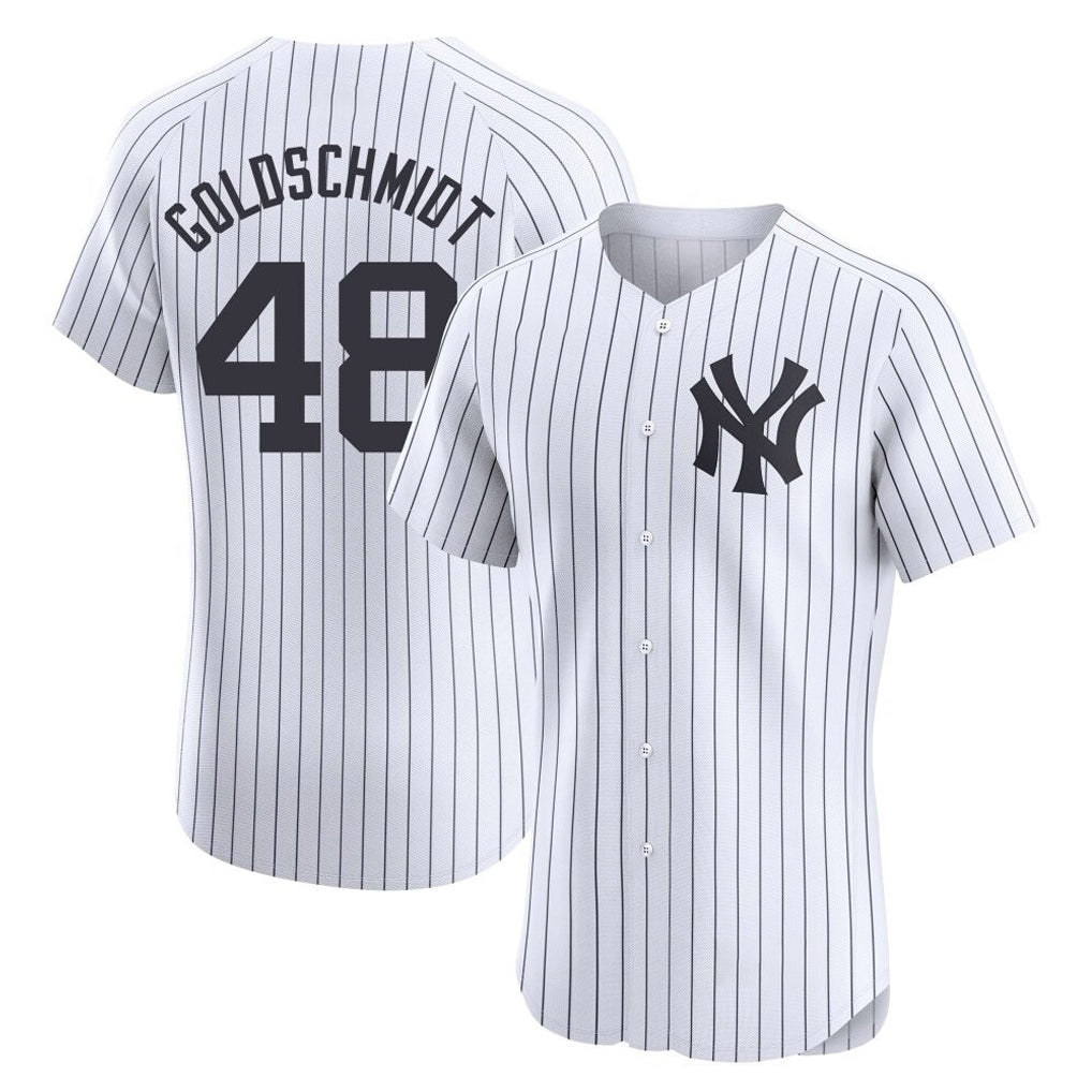 Blackjersey NY.Yankees #48 Paul Goldschmidt Player White Limited Elite Home Stitched Jerseys